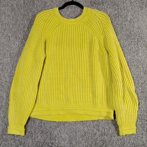 J.Crew Sweater Neon Yellow Cotton Blend Women XXL Dopamine Dressing